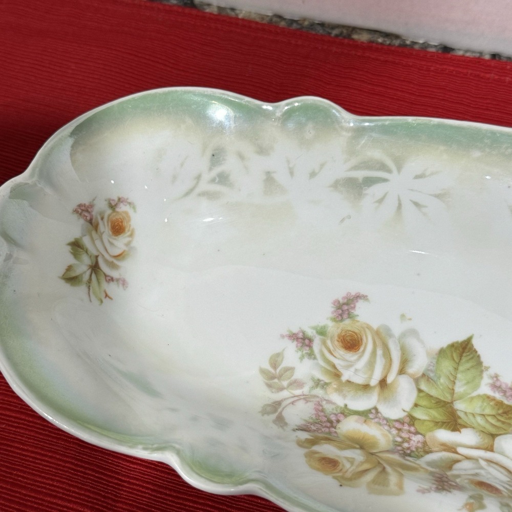 Vintage Oblong Serving Dish Porcelain China Beautiful 12" Germany - Picture 2 of 9
